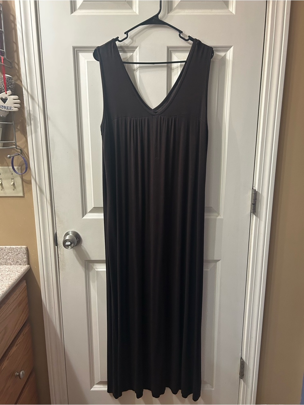 YALA Molly Sleeveless Bamboo Nightgown black size large